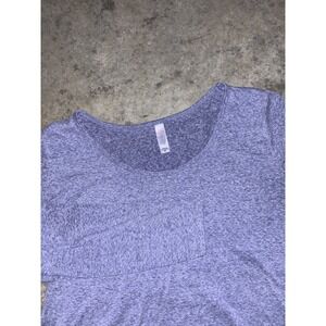 LuLaRoe Knit Top Womens XL Heather Purple Stretch Scoop Neck High Low Hem Casual